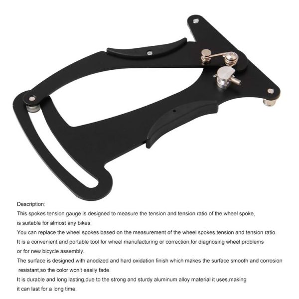 Bicycle Spokes Tension Meter Tool Rim Adjustment Measurement Gauges (Black) - Image 5
