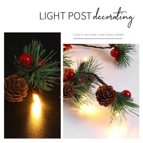 Christmas Pine Needles Colorful Light Pine Cone Upgrade Style String Lamp Length: 2m - Image 3