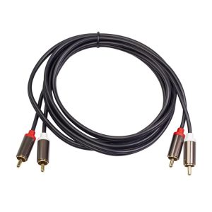3660B 2 x RCA to 2 x RCA Gold-plated Audio Cable, Cable Length: 2m (Black)