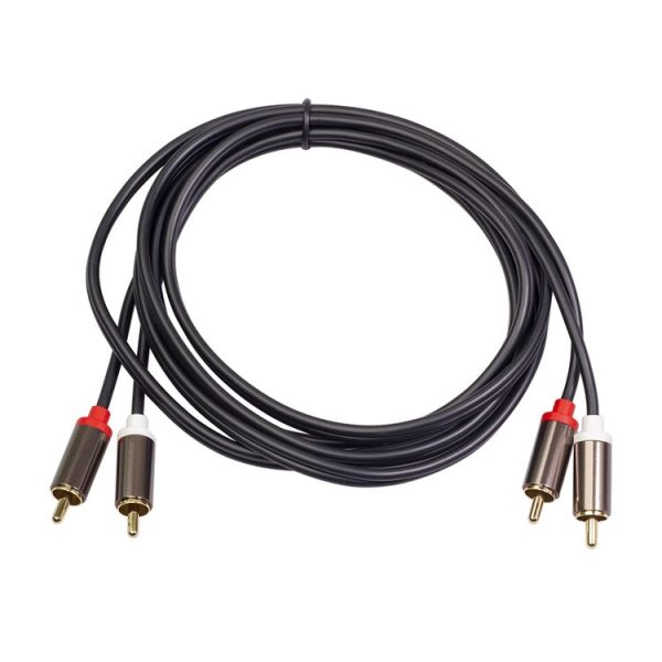 3660B 2 x RCA to 2 x RCA Gold-plated Audio Cable, Cable Length: 2m (Black)