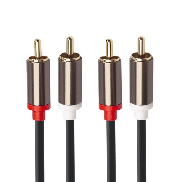 3660B 2 x RCA to 2 x RCA Gold-plated Audio Cable, Cable Length: 2m (Black) - Image 2