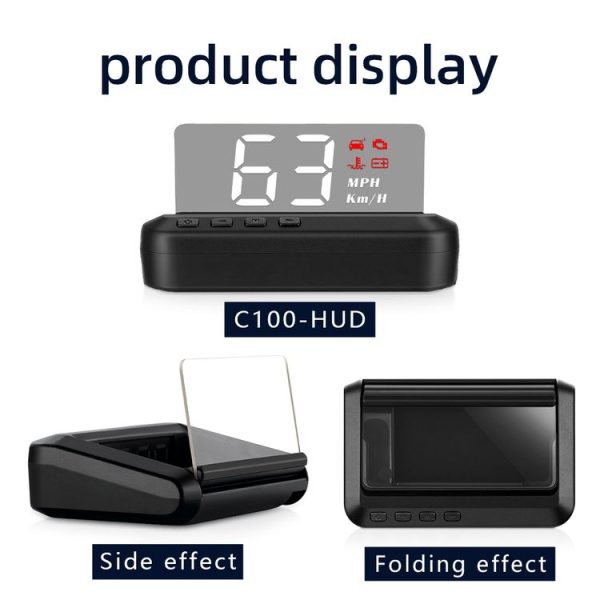 C100 Car HUD Head-up Display OBD2 Fault Code Elimination Overspeed / Fault Alarm - Image 2