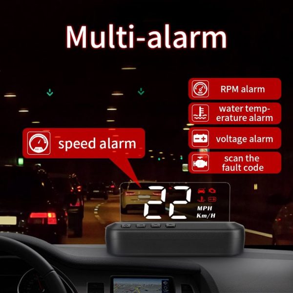 C100 Car HUD Head-up Display OBD2 Fault Code Elimination Overspeed / Fault Alarm - Image 5