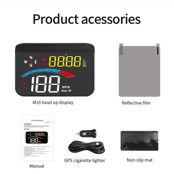 M16 Car HUD Head-up Display GPS Speed Meter Speed / Voltage - Image 10