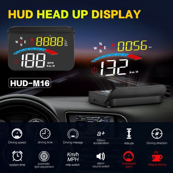 M16 Car HUD Head-up Display GPS Speed Meter Speed / Voltage - Image 2