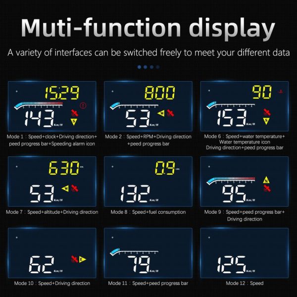 M17 Car HUD Head-up Display GPS Speed Meter Car OBD2 Diagnostic Tool - Image 5