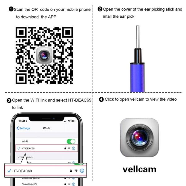 T1 WiFi 3.9mm 5.0MP HD Visual Earpick Digital Endoscope (Purple) - Image 13