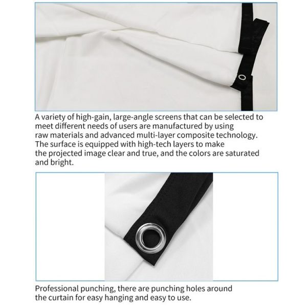 Simple Folding Thin Polyester Projector Film Curtain, Size: 72 inch (16: 9) Projection Area: 159x90cm - Image 4