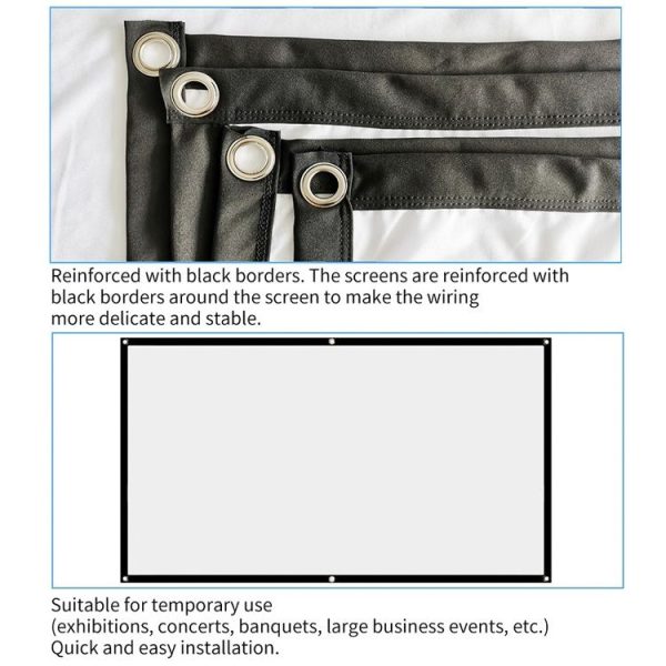 Simple Folding Thin Polyester Projector Film Curtain, Size: 72 inch (16: 9) Projection Area: 159x90cm - Image 5