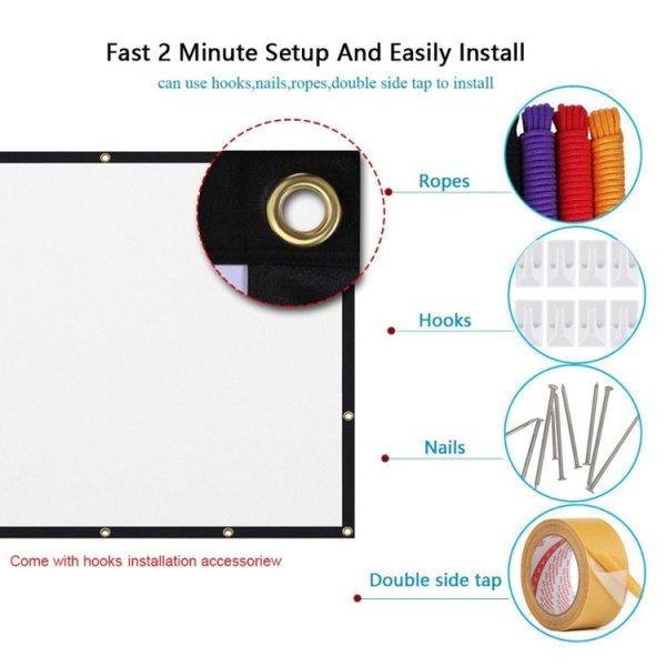 Simple Folding Thin Polyester Projector Film Curtain, Size: 72 inch (16: 9) Projection Area: 159x90cm - Image 6
