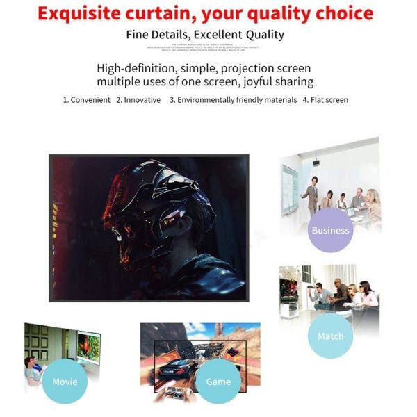 Simple Folding Thin Polyester Projector Film Curtain, Size: 72 inch (16: 9) Projection Area: 159x90cm - Image 7