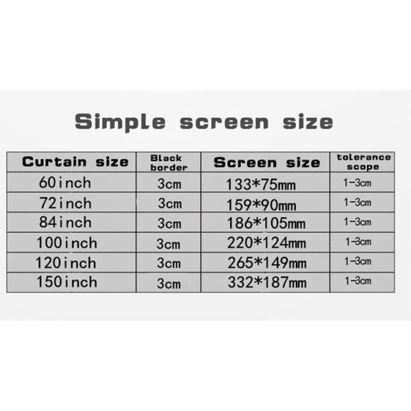 Simple Folding Thin Polyester Projector Film Curtain, Size: 72 inch (16: 9) Projection Area: 159x90cm - Image 9