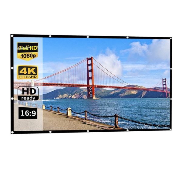 Simple Folding Thin Polyester Projector Film Curtain, Size: 84 inch (4: 3) Projection Area: 172x125cm