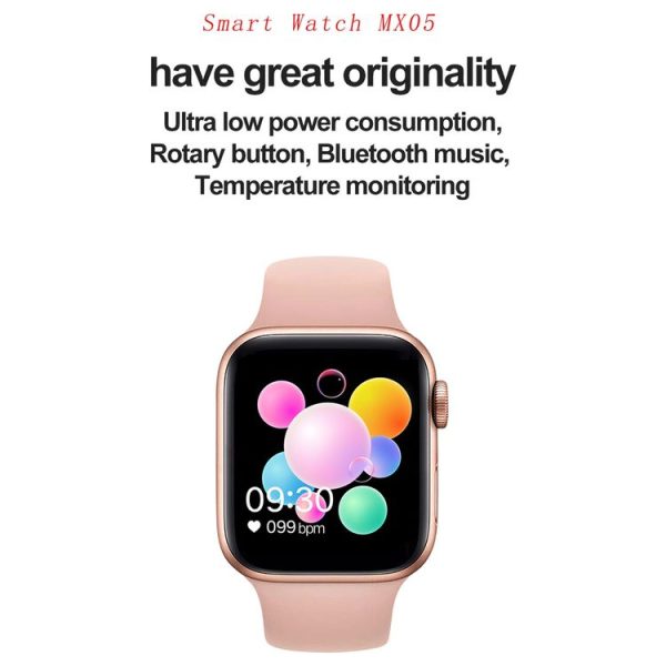 MX05 1.54 inch TFT Color Touch Screen Dual-mode Bluetooth Smart Watch, Support Sleep Monitor / Heart Rate Monitor / Blood Pressure Monitoring (Rose Gold) - Image 4