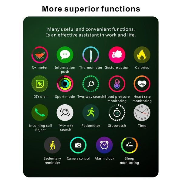 Q9T 1.3 inch TFT Touch Screen Dual-mode Bluetooth Smart Watch, Support Body Temperature Detection / Blood Oxygen Monitor / Blood Pressure Monitor (Green) - Image 4