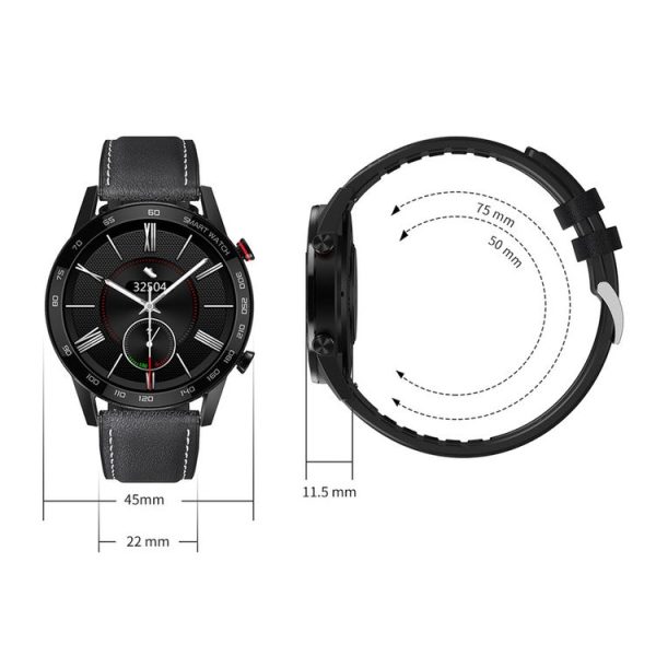 V inch Touch Screen Dual-mode Bluetooth Smart Watch, Support Sleep Monitor / Heart Rate Monitor / Blood Pressure Monitoring (Brown Leather Strap) - Image 2