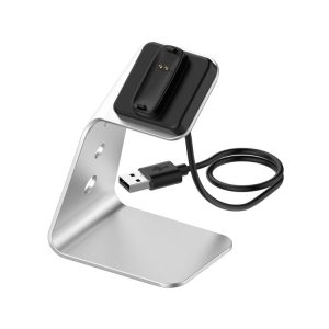 Fitbit Inspire 2 Aluminum Alloy Charger Holder with Chip Protection, Support Fast Charging (Silver)