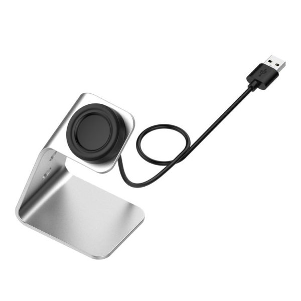 Samsung R800 / Galaxy Watch Universal Aluminum Alloy Magnetic Charger Holder with Chip Protection, Support Fast Charging (Silver) - Image 2