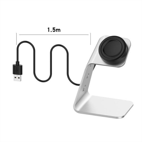 Samsung R800 / Galaxy Watch Universal Aluminum Alloy Magnetic Charger Holder with Chip Protection, Support Fast Charging (Silver) - Image 4