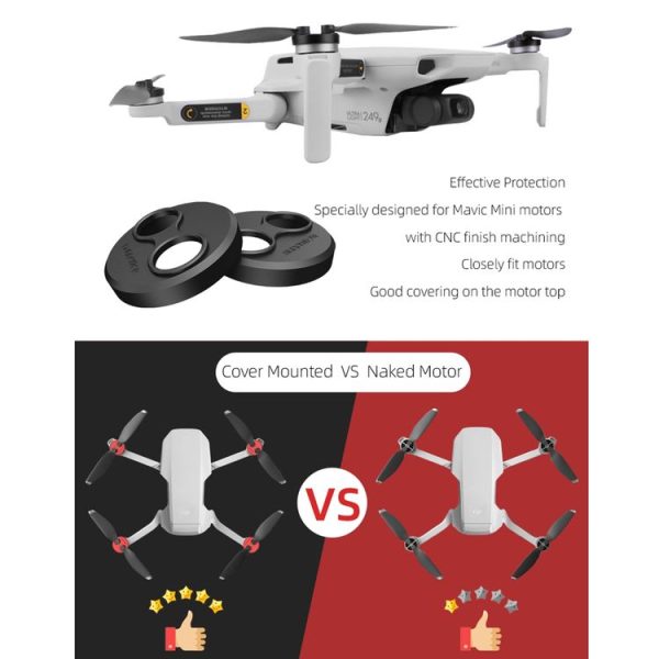 Sunnylife Dust-proof Waterproof Aluminum Alloy Motor Cover for DJI Mini 3 Pro / Mavic Mini / Mini SE (Black) - Image 7