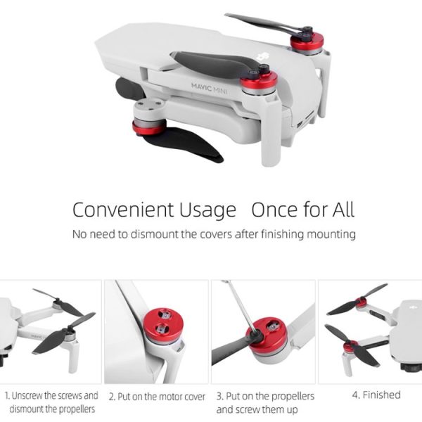 Sunnylife Dust-proof Waterproof Aluminum Alloy Motor Cover for DJI Mini 3 Pro / Mavic Mini / Mini SE (Black) - Image 8