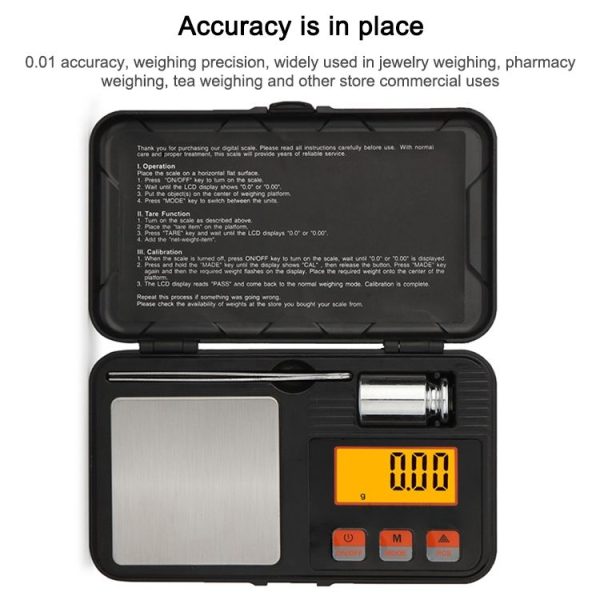 200g / 0.01g High-Precision Portable Jewelry Scale Mini Electronic Scale Precision Carat Electronic Scale - Image 4