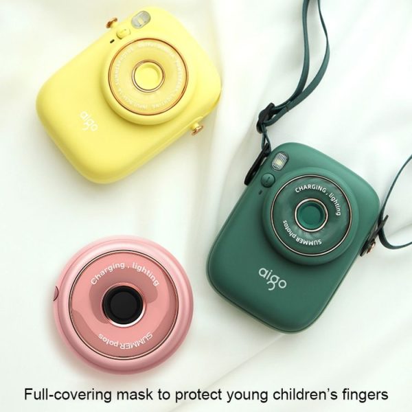 Aigo AGF-05 Portable Waist and Neck Hanging Small Fan with Light & Three-speed Wind Adjustment (Pink) - Image 4