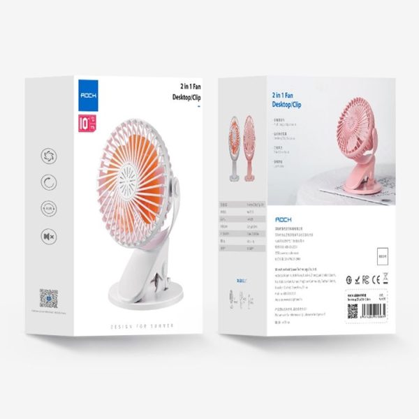 ROCK RST10759 Desktop / Cilp 2 in 1 Fan with 3-level Speed Mode (White) - Image 8