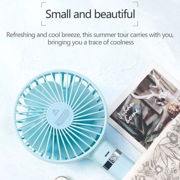 S2 Portable Foldable Handheld Electric Fan, with 3 Speed Control & Night Light (Pink) - Image 7