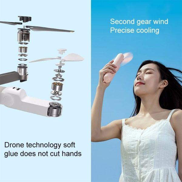 Xiaomi Youpin JISULIFE F8 Multifunctional Mini Fan Handheld Folding Fan (White) - Image 5