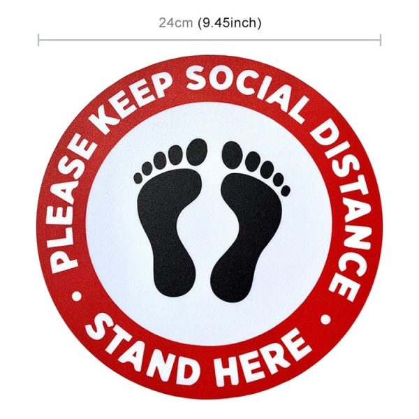 Self-adhesive Waterproof PVC Epidemic Prevention Social Distance Floor Stickers, Length: 24cm - Image 2