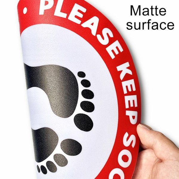 Self-adhesive Waterproof PVC Epidemic Prevention Social Distance Floor Stickers, Length: 24cm - Image 3