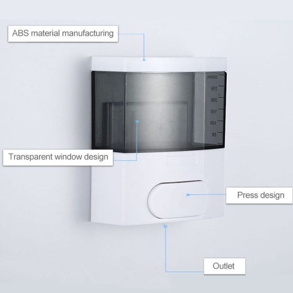300ml Wall-mounted Plastic Singe-Tube Manual Press-type Shower Gel Foam Soap Dispenser (Blue) - Image 4