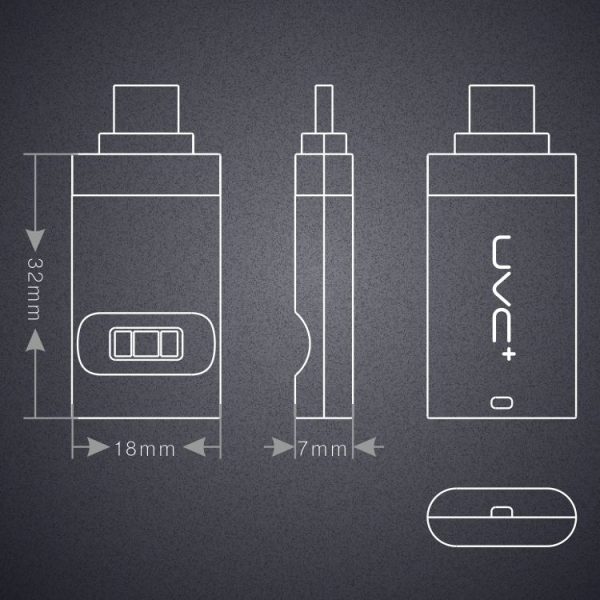 8 Pin Ultra Portable Germicidal Lights Smartphone UV Sanitizer (Black) - Image 7