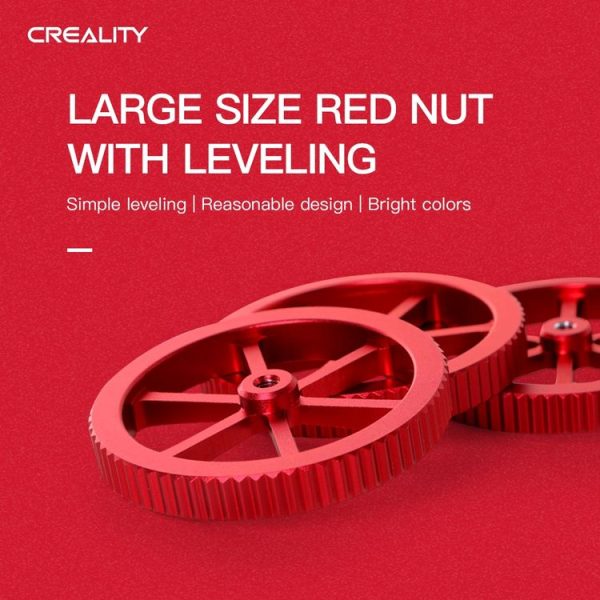Creality Metal Red Hand Screwed Leveling Nut for Ender-3 / Ender-3 Pro / Ender-3 V2 / CR-10 Pro V2 3D Printer (Red) - Image 6