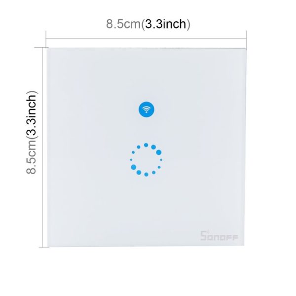 Sonoff Touch 86mm 1 Gang Tempered Glass Panel Wall Switch Smart Home Light Touch Switch, Compatible with Alexa and Google Home, AC 90V-250V 400W 2A - Image 5