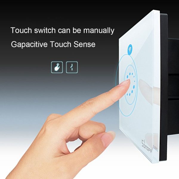 Sonoff Touch 86mm 1 Gang Tempered Glass Panel Wall Switch Smart Home Light Touch Switch, Compatible with Alexa and Google Home, AC 90V-250V 400W 2A - Image 7