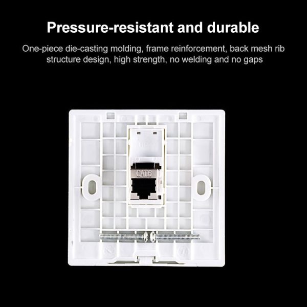 CAT.6 Shielded Pass-through Network Module, Dual Ports Panel + Shielded Pass-through (White) - Image 6