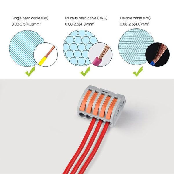 10 PCS 4 Port PCT Series Architectural Wiring Connector LED Lamp Conductor Distributor Junction Box Wire Joint - Image 7