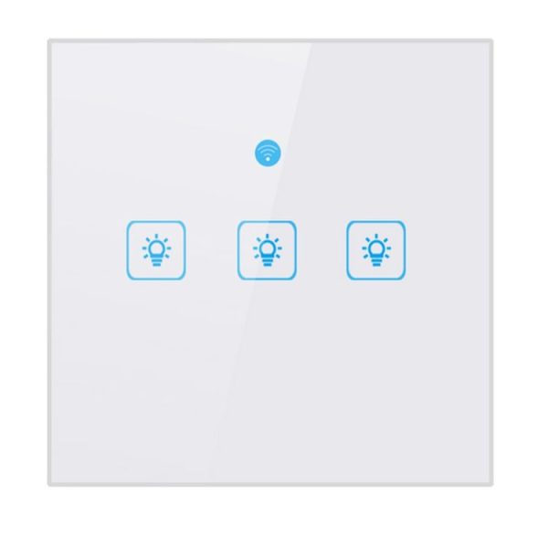 WS-EU-03 EWeLink APP & Touch Control 2A 3 Gangs Tempered Glass Panel Smart Wall Switch, AC 90V-250V, EU Plug - Image 2