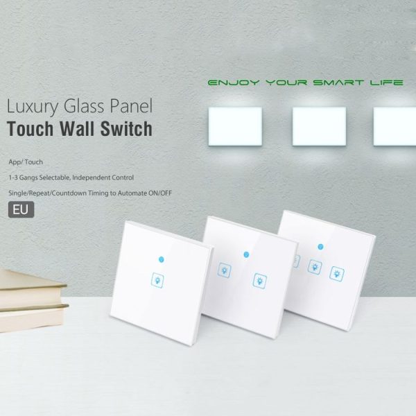 WS-EU-03 EWeLink APP & Touch Control 2A 3 Gangs Tempered Glass Panel Smart Wall Switch, AC 90V-250V, EU Plug - Image 4