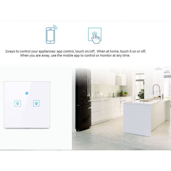 WS-EU-03 EWeLink APP & Touch Control 2A 3 Gangs Tempered Glass Panel Smart Wall Switch, AC 90V-250V, EU Plug - Image 5