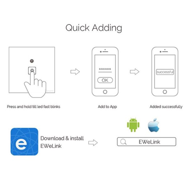 WS-EU-03 EWeLink APP & Touch Control 2A 3 Gangs Tempered Glass Panel Smart Wall Switch, AC 90V-250V, EU Plug - Image 9