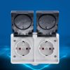 IP44 Waterproof Double-connection Socket with Cover, EU Plug - Image 5