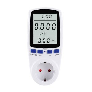 AC 230V 50Hz Max 16A LCD Display Energy Meter Watt Volt Voltage Power Analyzer Automatic Electricity Monitor Analyzer Power, EU Plug