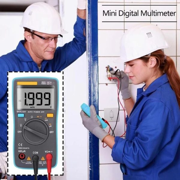 ZT98 CAT III 600V Portable Digital Multimeter 2000 Counts Back-light AC / DC Current Voltage Tester Meter with LCD Screen & Holder - Image 8