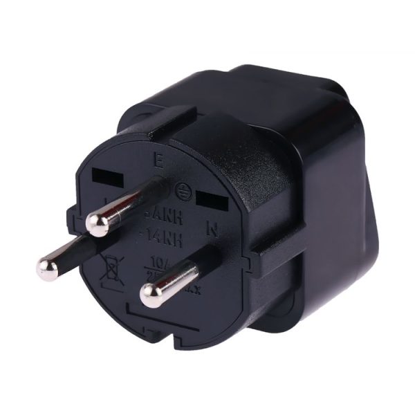 Portable Universal Socket to Israel Plug Power Adapter Travel Charger (Black) - Image 3