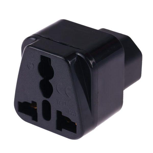 Portable Universal Socket to C14 Male Plug UPS PDU APC Computer Server Power Adapter Travel Charger (Black) - Image 2