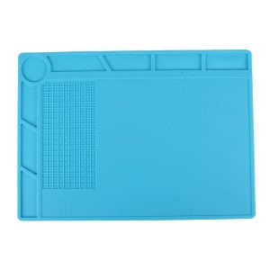 Maintenance Platform High Temperature Heat-resistant Repair Insulation Pad Silicone Mats with Screws Position, Size: 35cm x 25cm (Blue)