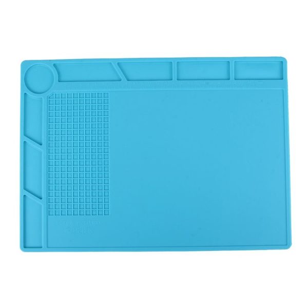 Maintenance Platform High Temperature Heat-resistant Repair Insulation Pad Silicone Mats with Screws Position, Size: 35cm x 25cm (Blue) - Image 2